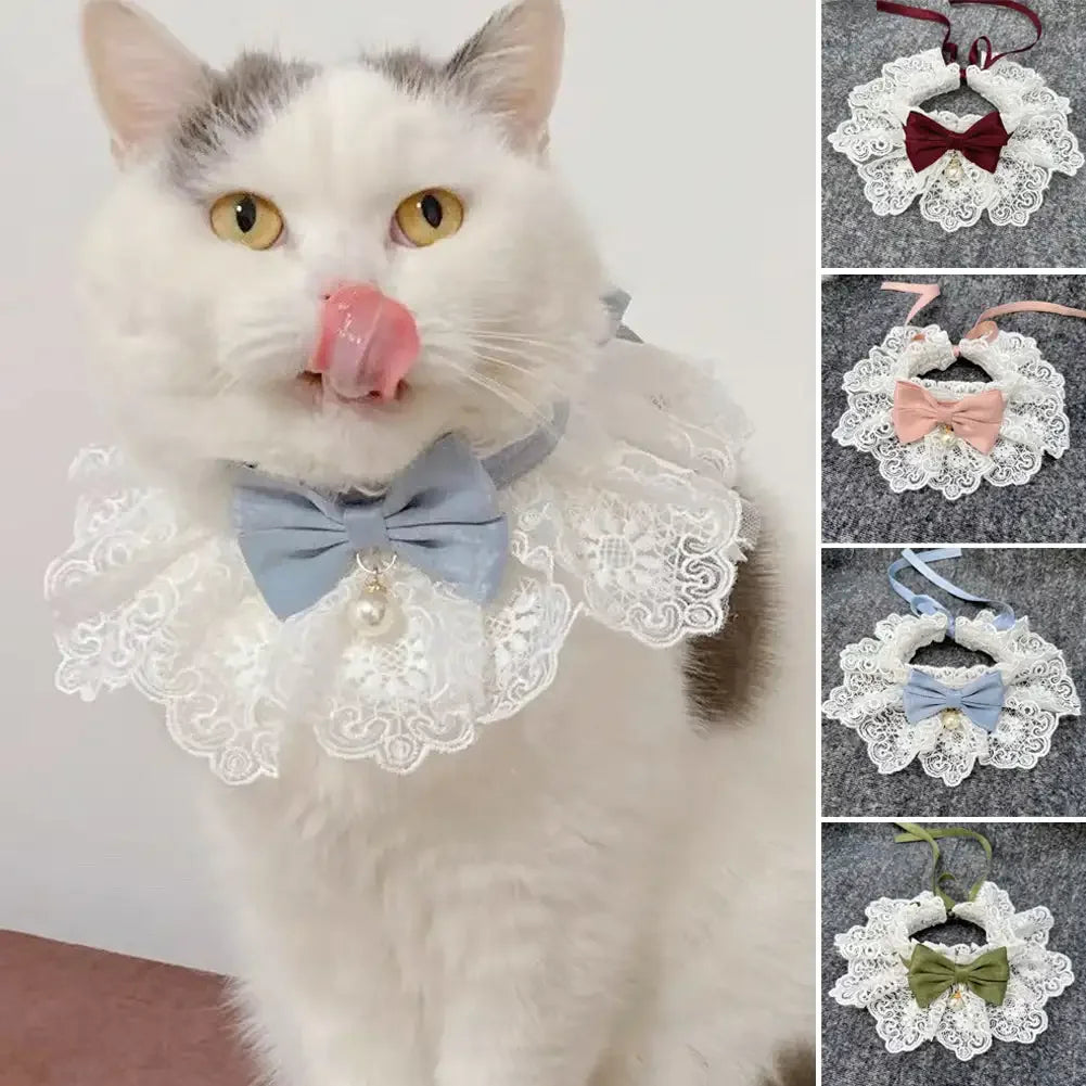 Laço bowknot pérola colar gato cão neckerchief pet gatos gatinho cão filhote de cachorro corda babador colar gravata pescoço cinta cachecol acessórios