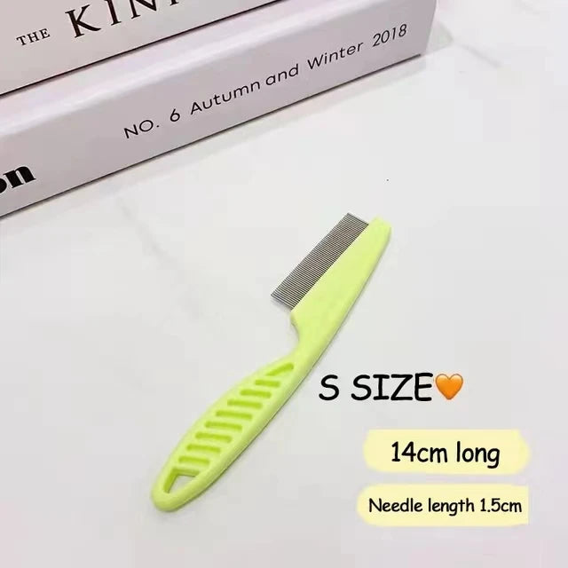 1/2 Peça Pente para Queda de Pelos de Animais de Estimação em Aço Inoxidável, Pente Antipulgas para Gatos e Cães, Pente de Higiene para Pelos e Pulgas, Escova para Cães, Ferramentas de Higiene