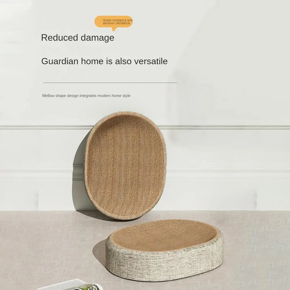 2 em 1 gato arranhando placa proteger móveis moagem garra brinquedos oval sisal tecelagem resistente ao desgaste ninho de gato acessórios para gatos