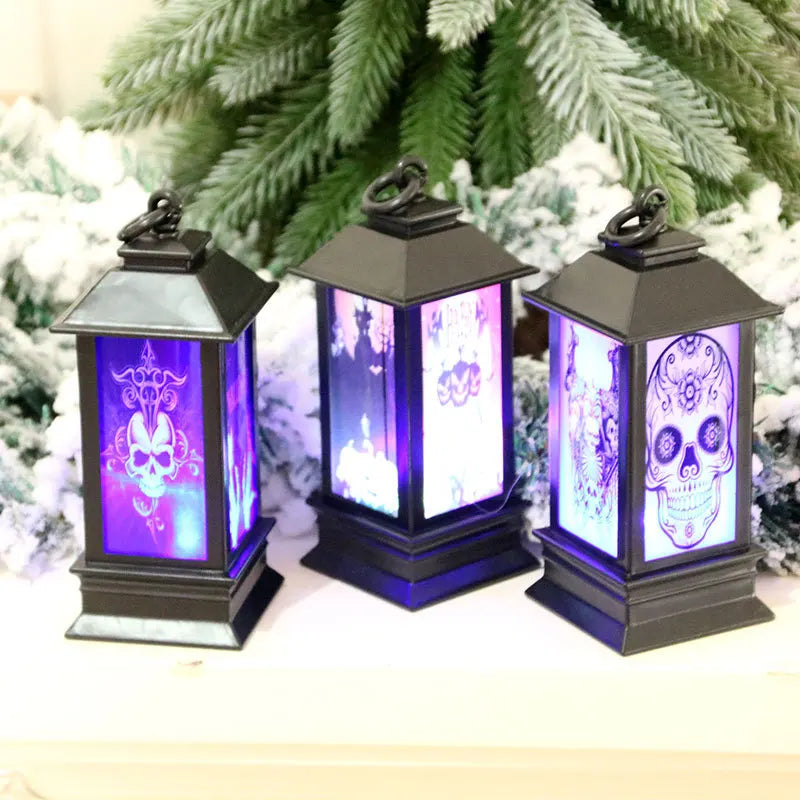 Halloween portátil lanternas led bruxa castelo fantasma abóbora decoração para festas eventos farol-inspirado atmosfera presente perfeito