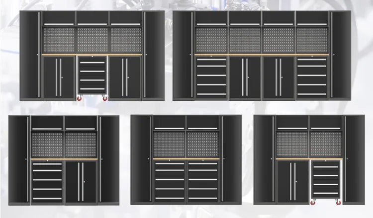 Conjuntos de ferramentas de armazenamento de ferramentas de nível industrial Garagem modular Bancada de trabalho de nível industrial resistente OEM ODM Garagem personalizável