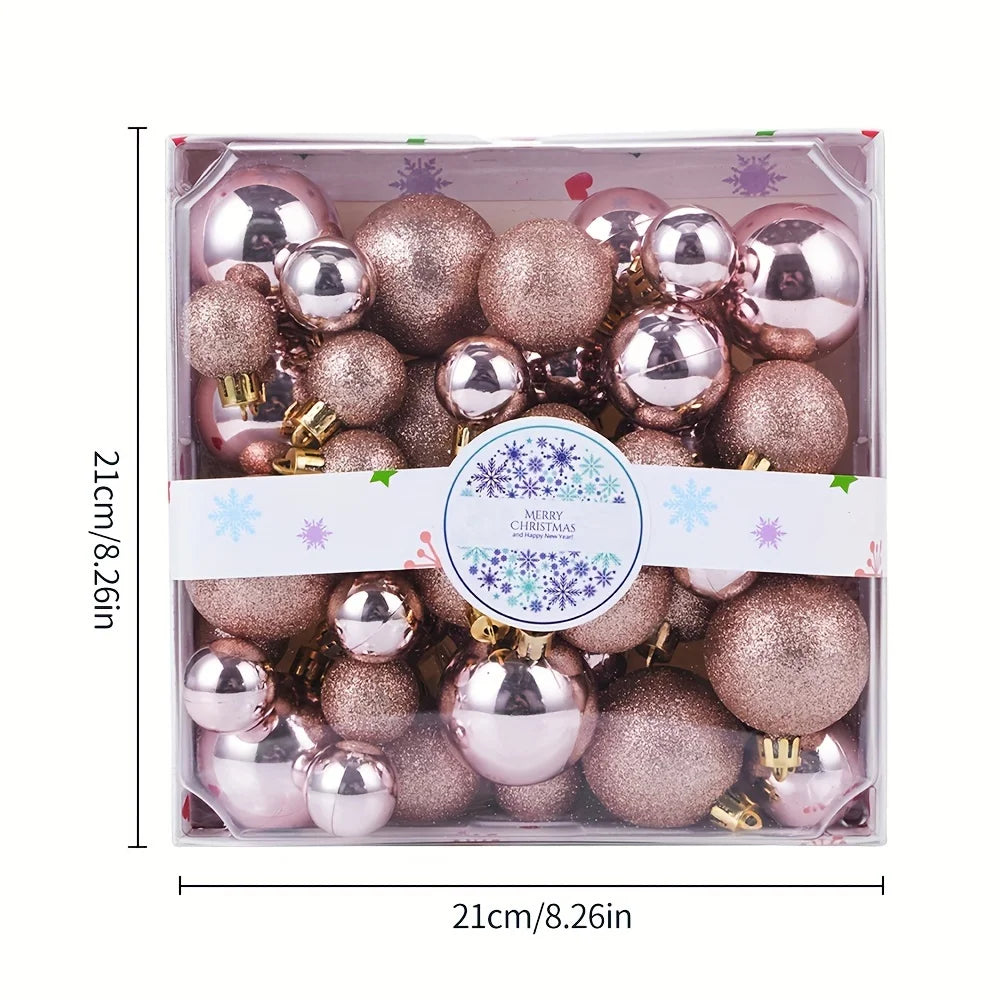 Caixa com 44 Bolas de Natal, Ornamentos Decorativos, Decoração para Cenários, Quartos, Casa, Decoração para Festas de Fim de Ano, Halloween e Natal