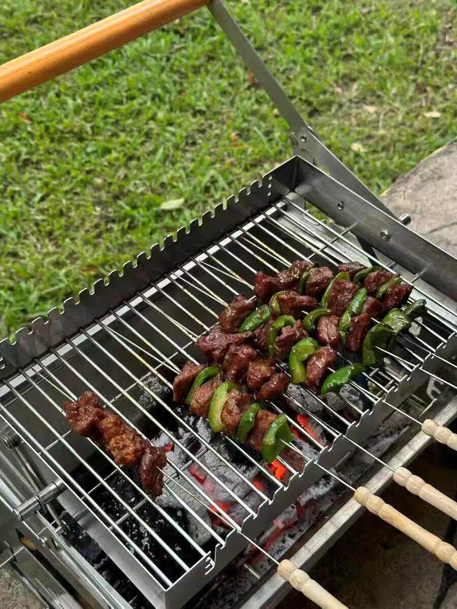 Churrasqueira a Carvão Rotativa Elétrica para Uso Doméstico e Externo