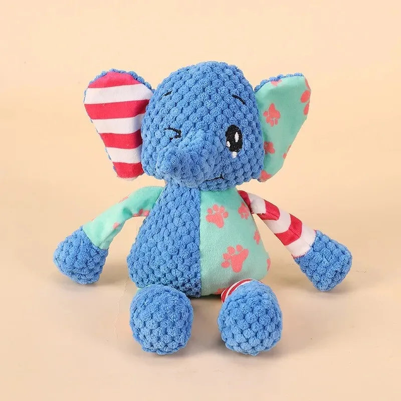 Brinquedo de Pelúcia para Cães, Fofo, em Formato de Raposa e Elefante, Anti-Mordida, Interativo, com Som, para Limpeza dos Dentes, Diversão e Resistência à Mordida