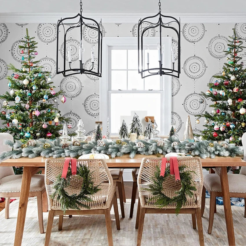 Guirlanda de árvore de natal artificial, grinaldas, sala de casa, decoração de festa, jardim ao ar livre, pinheiro, rattan, enfeite de pendurar