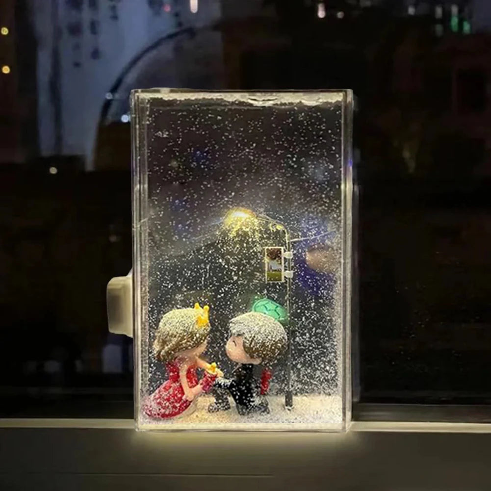 Artesanato de Natal: Luminária de Mesa Decorativa com Tema de Neve, Lâmpadas Noturnas para Cenário de Neve, Presentes e Enfeites DIY