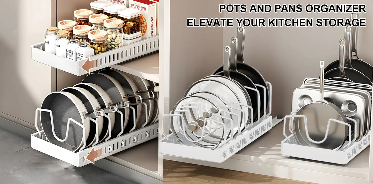 1pc cozinha multifuncional organizador retirar para panelas/panelas tampa deslizante titular rack de especiarias & prato secagem cremalheiras gaveta organizador