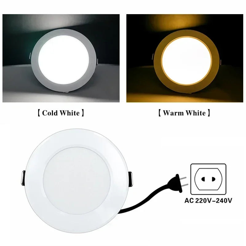 Led downlight 3w 5 7 9 12 15 ac 220v redondo recesso led holofote iluminação de alumínio quarto cozinha lâmpada de teto interior
