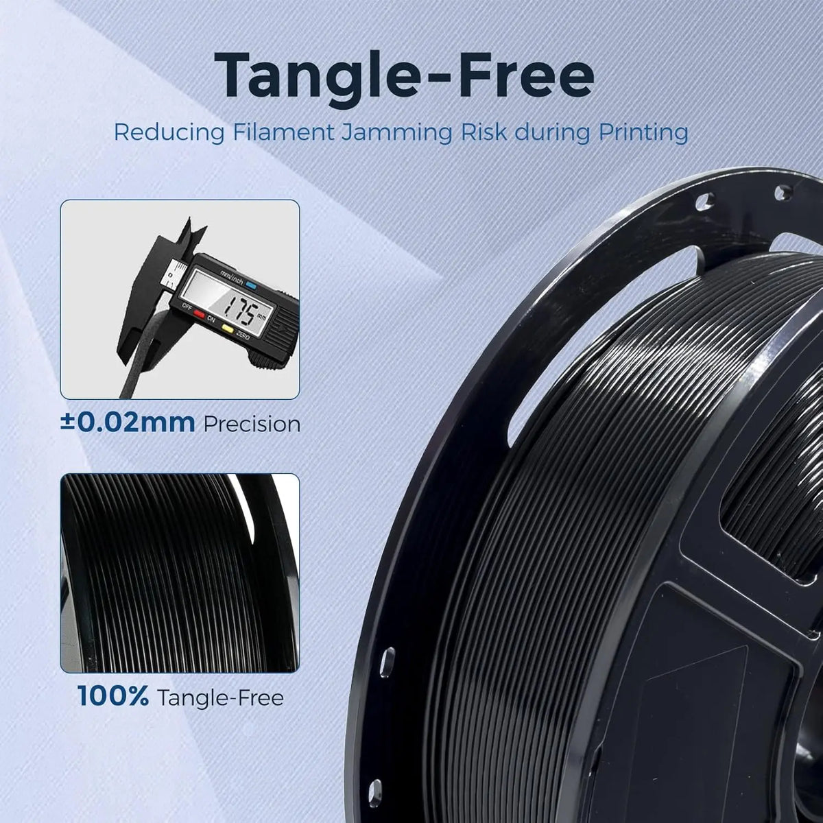 Filamento PETG de 1,75 mm, filamento durável para impressão 3D, com baixíssimo desperdício de material, excelente adesão entre as camadas e alta resistência, 250 g.