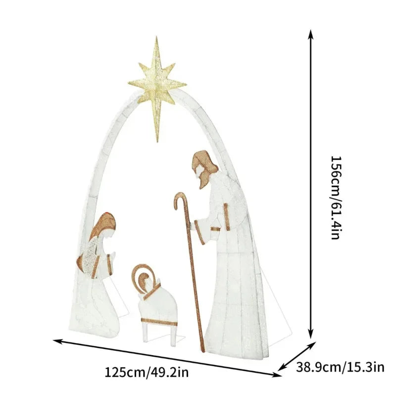 Presilha de Natal com Iluminação LED para Jardim, Decoração de Natal para Gramado, Presilha de Presépio, Enfeite de Natal, Decoração de Ano Novo