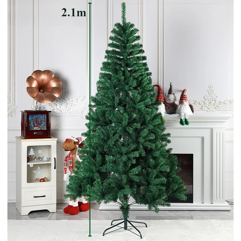 Árvore de natal em pvc criptografada, abeto artificial, árvore decorativa, interior e exterior, atmosfera de natal, peças de decoração, 0.9m ~ 3m
