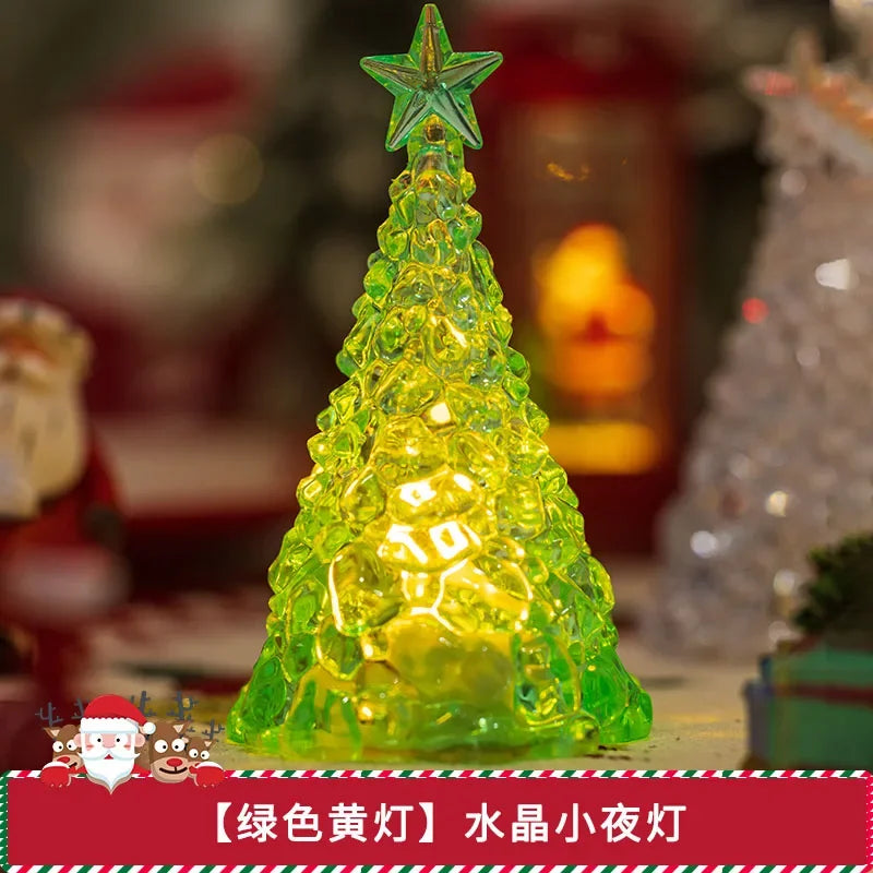 Natal 2025 atividade atmosfera arranjo enfeites de mesa árvore luminosa natal cristal transparente decoração de ano novo