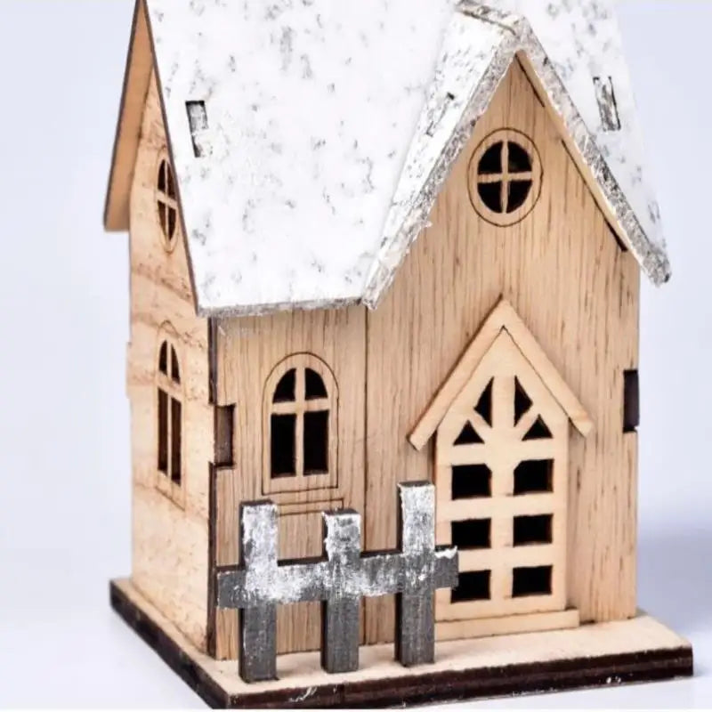 Natal LED luz casa de madeira luminosa decorações de Natal presente infantil