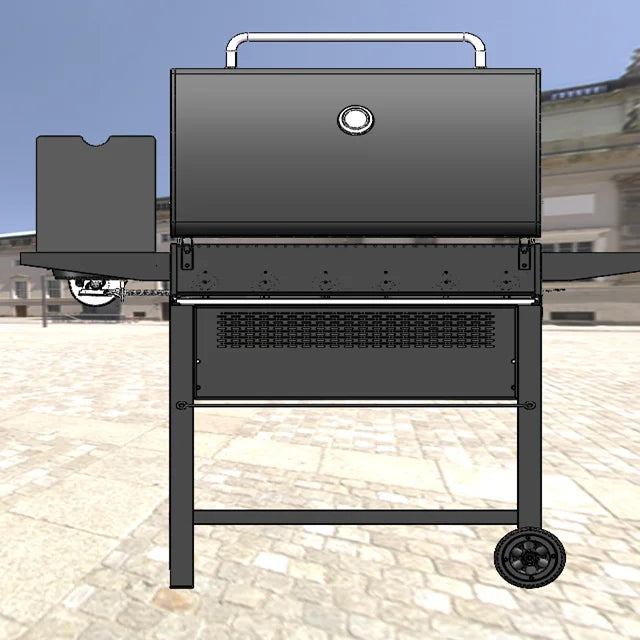 Armários e Ilhas para Churrasqueiras de Cozinha Externa em Aço Inoxidável 304 de Alta Resistência, com Grelhadores de Churrasco a Carvão, GLP e Gás Natural, com Rotação Visual
