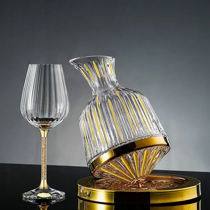 360 rotativa decantador de vinho tumbler 1500ml decantador dispensador garrafa de vidro cristal aerador vinho espelho jarro presente barra decoração