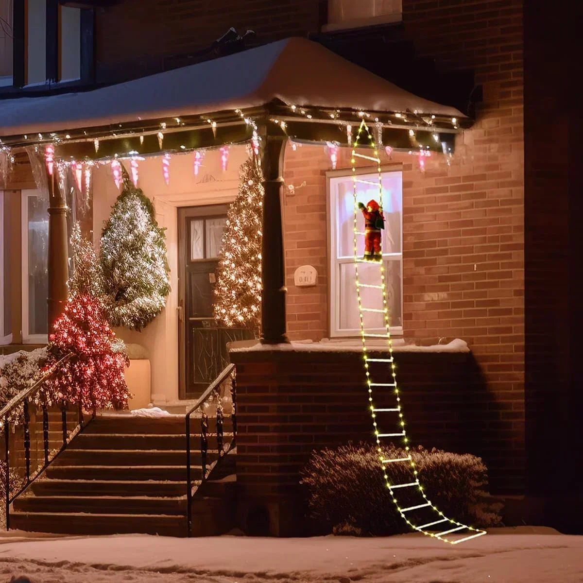Decoração de natal 2025 papai noel escada de escalada decoração do quarto casa jardim ao ar livre árvore cristmas ornamento presente led
