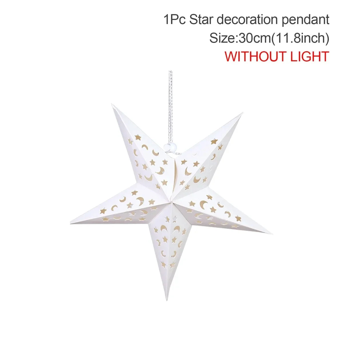 Estrela oca pendurado pingentes ramadan decoração 2024 para casa navidad natal noel presentes enfeites de natal ano novo 2024