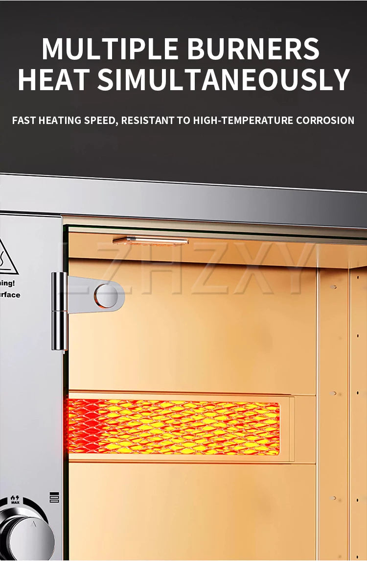 Churrasqueira Comercial com 3/5/7/9 Grelhas, Forno Rotativo, Churrasqueira Brasileira, Forno Elétrico de Convecção (Personalizável)