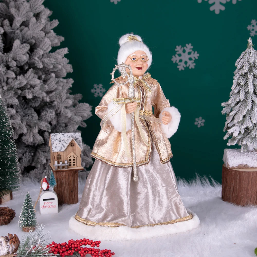 40cm natal anjo boneca estatueta brinquedo colher de árvore ornamentos em pé aniversário natal decorações navidad decoração para casa novedades