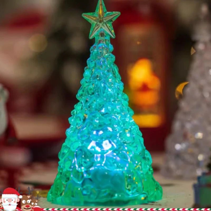 Natal 2025 atividade atmosfera arranjo enfeites de mesa árvore luminosa natal cristal transparente decoração de ano novo