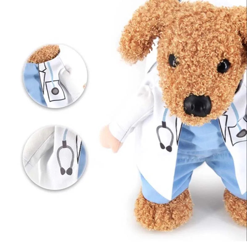 Roupas para animais de estimação gato cão cosplay médicos traje filhote de cachorro vestido branco engraçado casaco vestido de festa para pequenos animais de estimação roupas chihuahua trajes