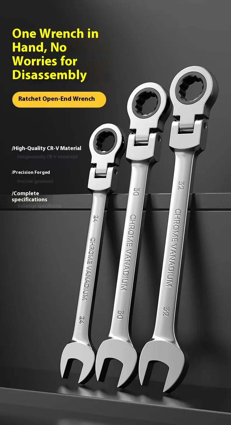 Chave de catraca combinada de 6-32mm72 dentes - chave de extremidade aberta ameixa, 180 °   rotação, ferramenta de manutenção profissional.