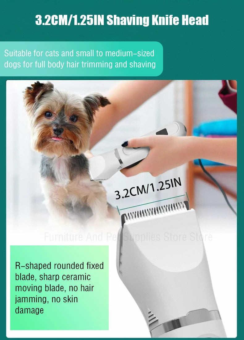 Conjunto 4 em 1 para tosa e cuidados com animais de estimação, 4 lâminas diferentes, barbeador de pelos de animais de estimação, baixo ruído, recarregável, sem fio, seguro, aparador de cães