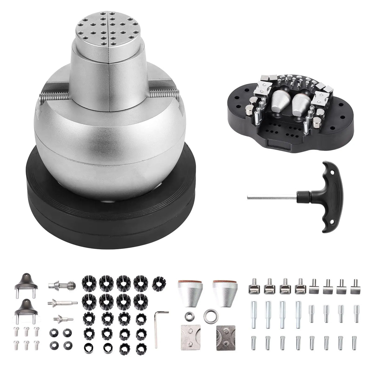 69 PCS Attachment Ball Vise 5\" Engraving Setting Tool with 360 Degrees Rotation Jewelry Engraving Block Tool
