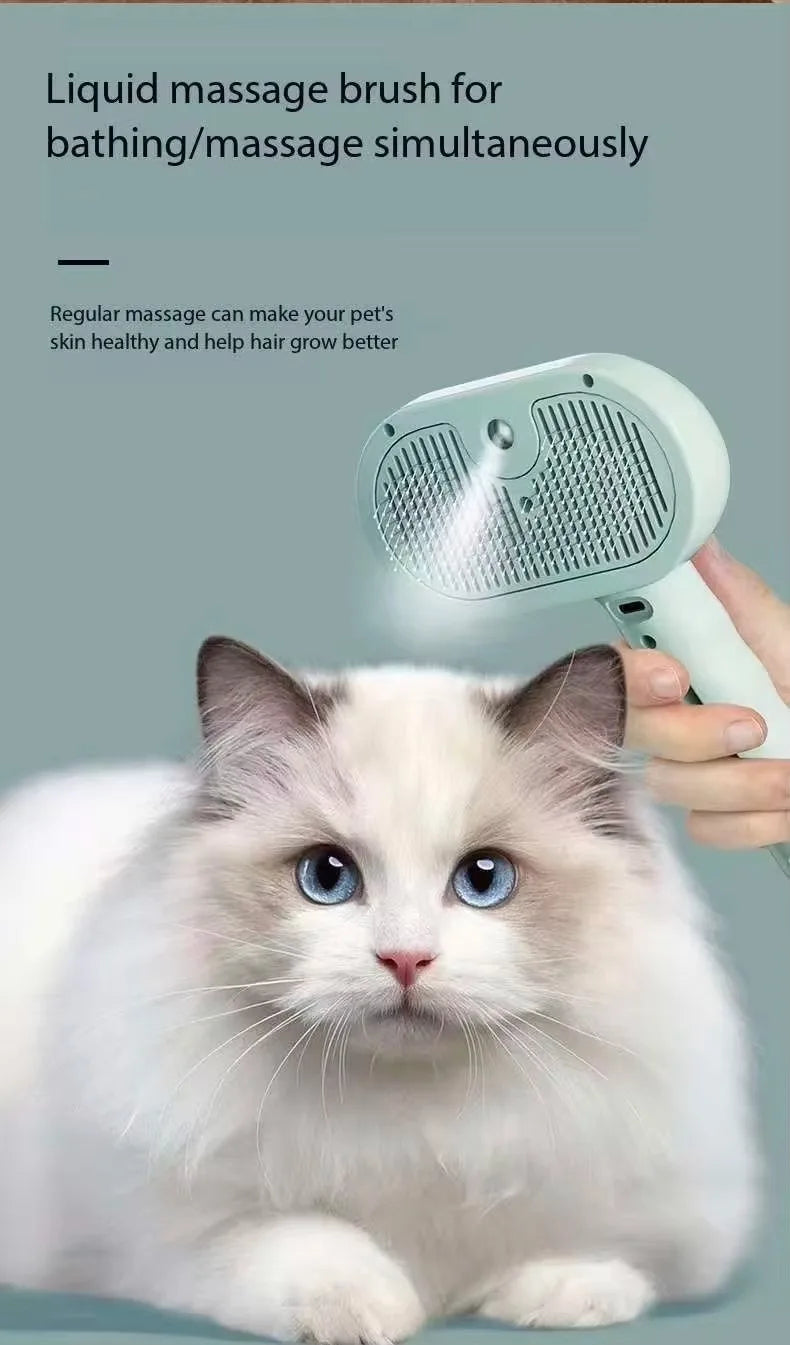Pet Spray Hair Comb Pet Hair Remover Cleaning Brush Cats Grooming Dog Accessories Tools Dematting Water Mist Humidifier Comb