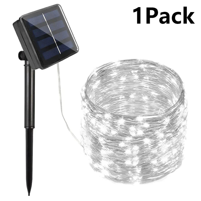 7m/12m/22m/32m led solar string luzes de fadas caminho ao ar livre guirlandas lâmpada pátio à prova dwaterproof água natal casamento jardim luzes rua