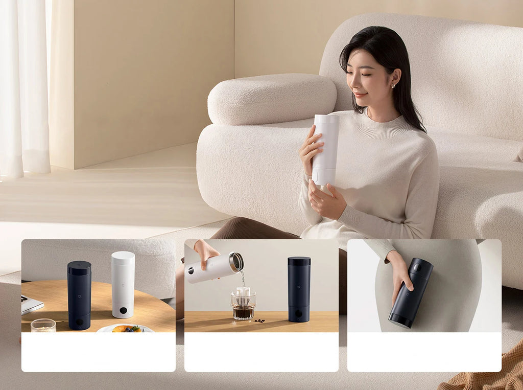 Chaleira Elétrica Inteligente Xiaomi Mijia 350ml, Copo Térmico Portátil com Fervura Rápida e Controle de Temperatura Isolado para Viagens