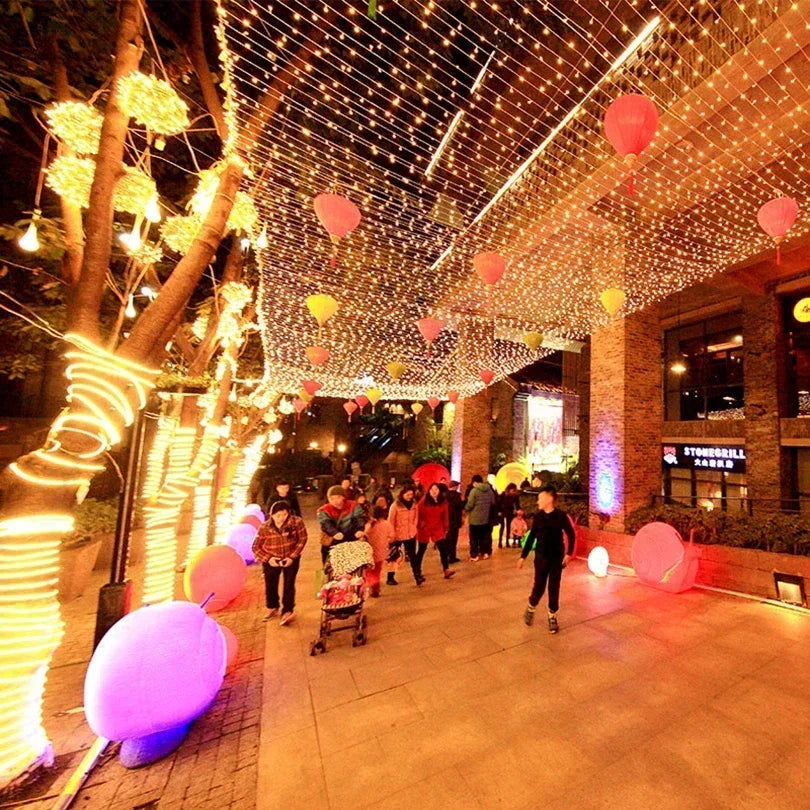 Guirlanda de led luzes da corda 10m 30m 50m 100m árvore de natal decoração de casamento à prova dwaterproof água luz de fadas interior ao ar livre 220v lâmpada da ue