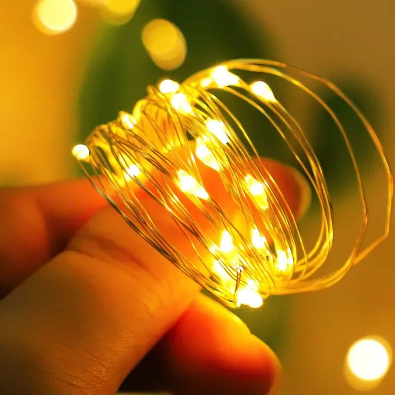 Luzes de fadas de natal recarregável led à prova d' água rgb luz de corda 8 modos design destacável para decoração de festa de casamento de árvore de natal