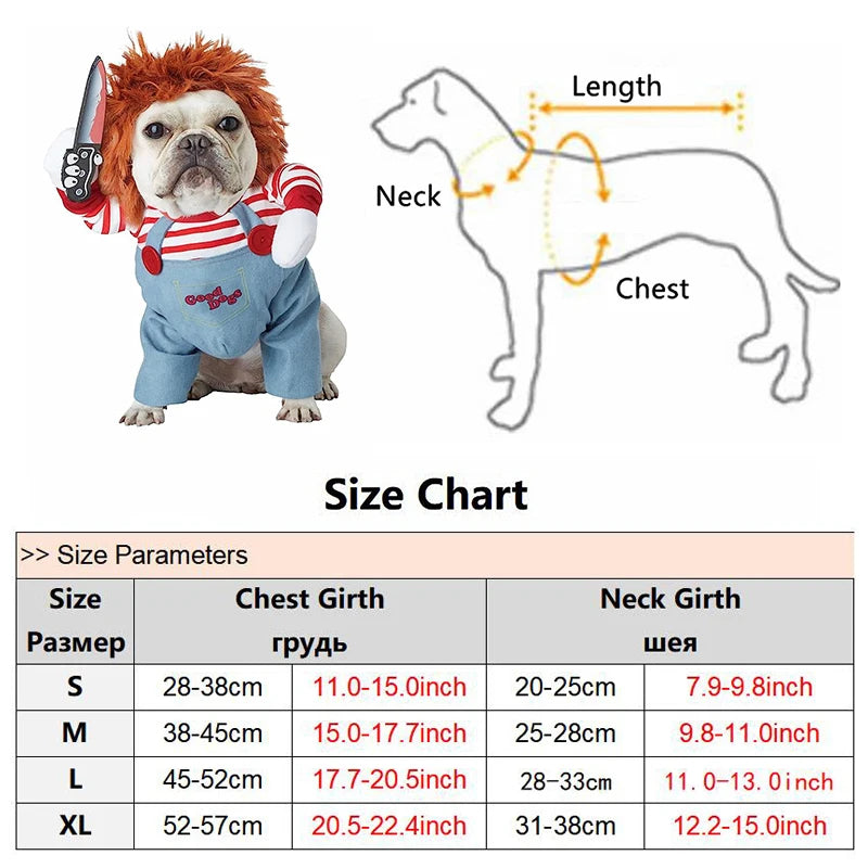 Conjuntos de fantasias ajustáveis para cães de Halloween, roupas, cosplay, fantasia para cães médios e grandes, pug, roupas novas, engraçado, 2023