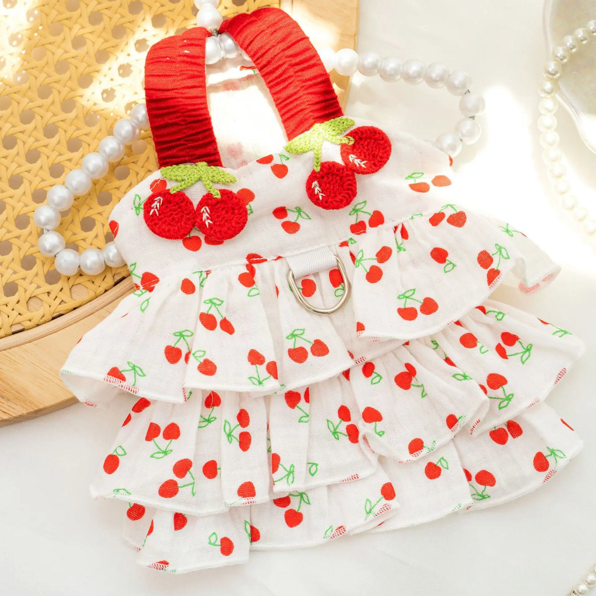 Vestido para animais de estimação para cães e gatos – Roupas estampadas estilo bolo em camadas, vestuário de raça pequena e média, adorável roupa de verão