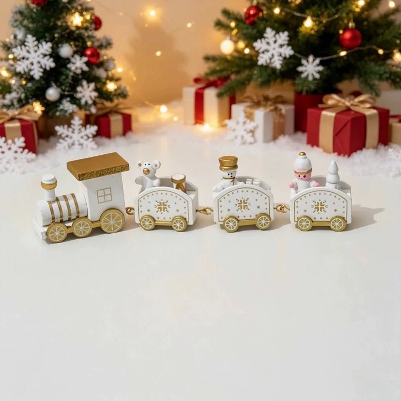 Decoração de Trem de Natal com Design Pintado Encantador, Decorações de Natal para Exibição em Mesa e Vitrine, Presentes