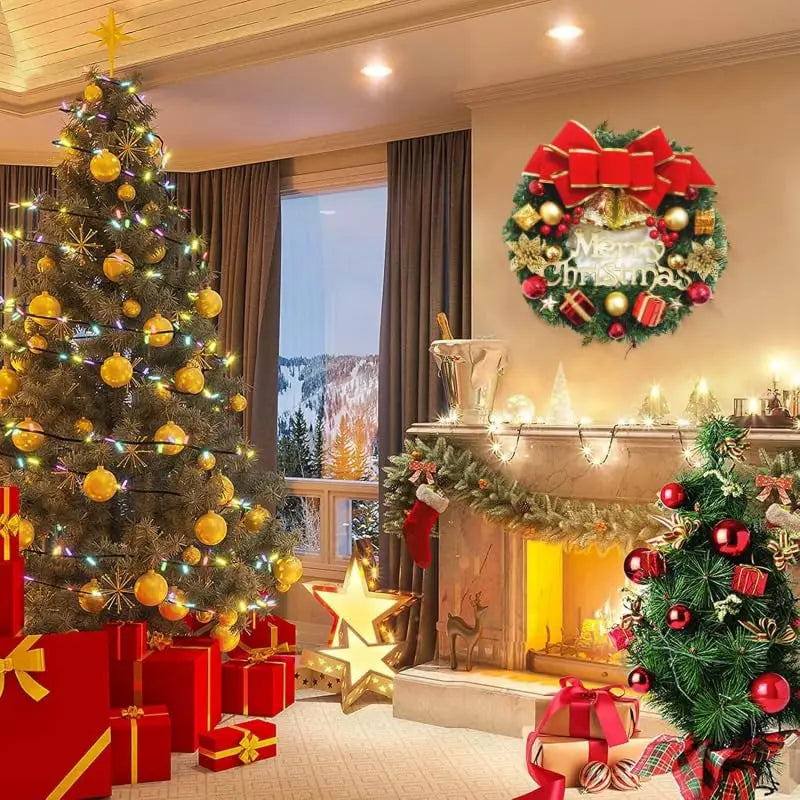 Decoração de natal artesanal simulação guirlanda de natal porta pendurado janela adereços requintado alta qualidade decoração para casa