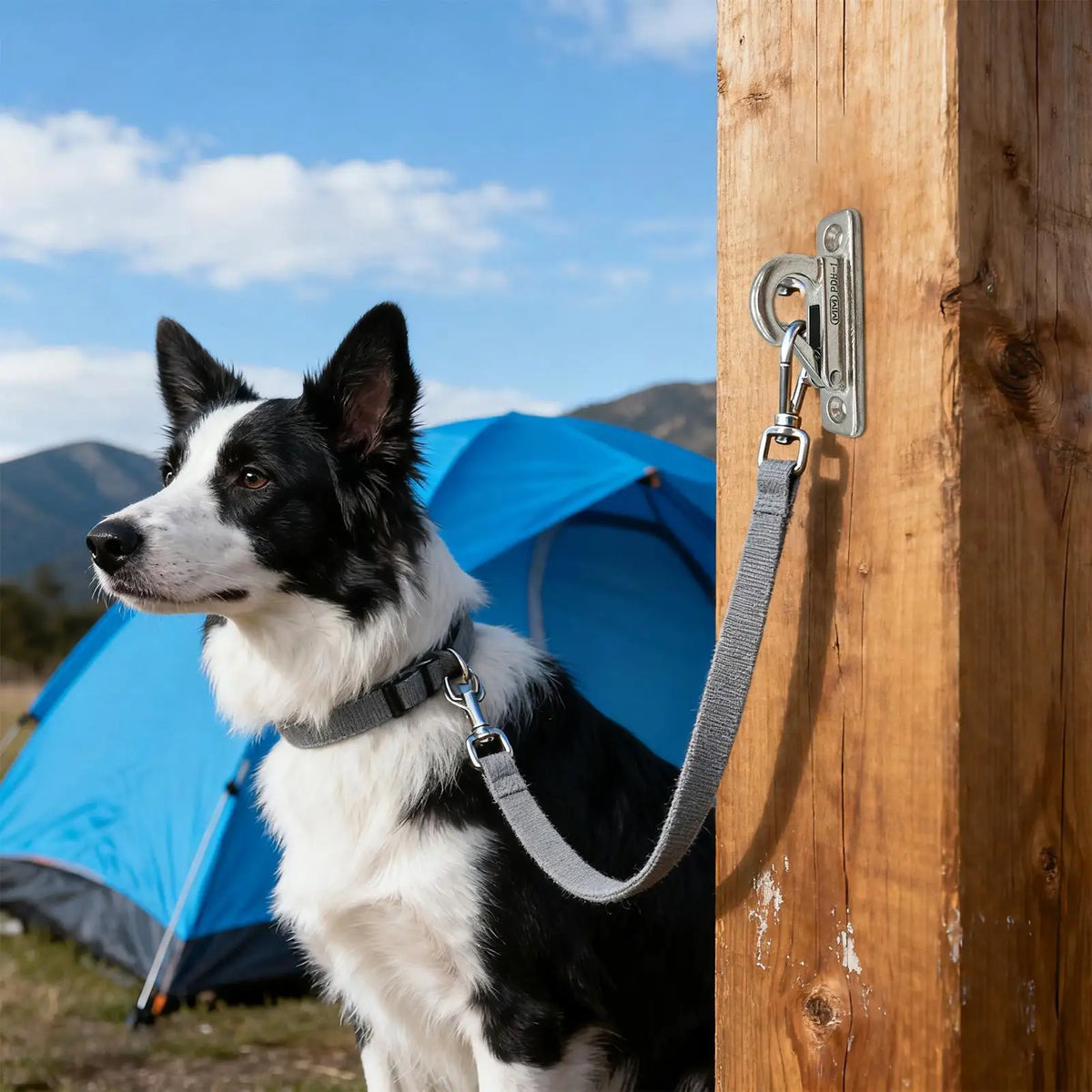Suporte de Parede em Aço Inoxidável para Coleiras de Cães e Correntes de Animais de Estimação, com Gancho de Fixação, para Uso Externo em Cercas