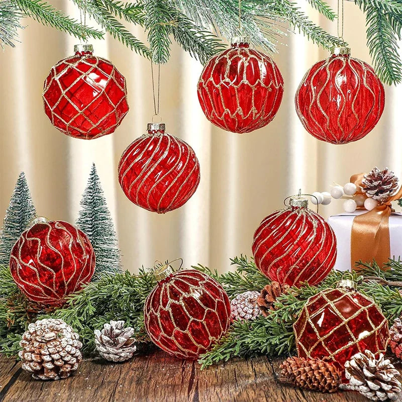 Decoração de Natal, Bola de Natal de 6 cm, Enfeite para Pendurar na Árvore de Natal, Ornamento para Decoração de Casa, Festa, Presente de Ano Novo, Acessório de Natal.