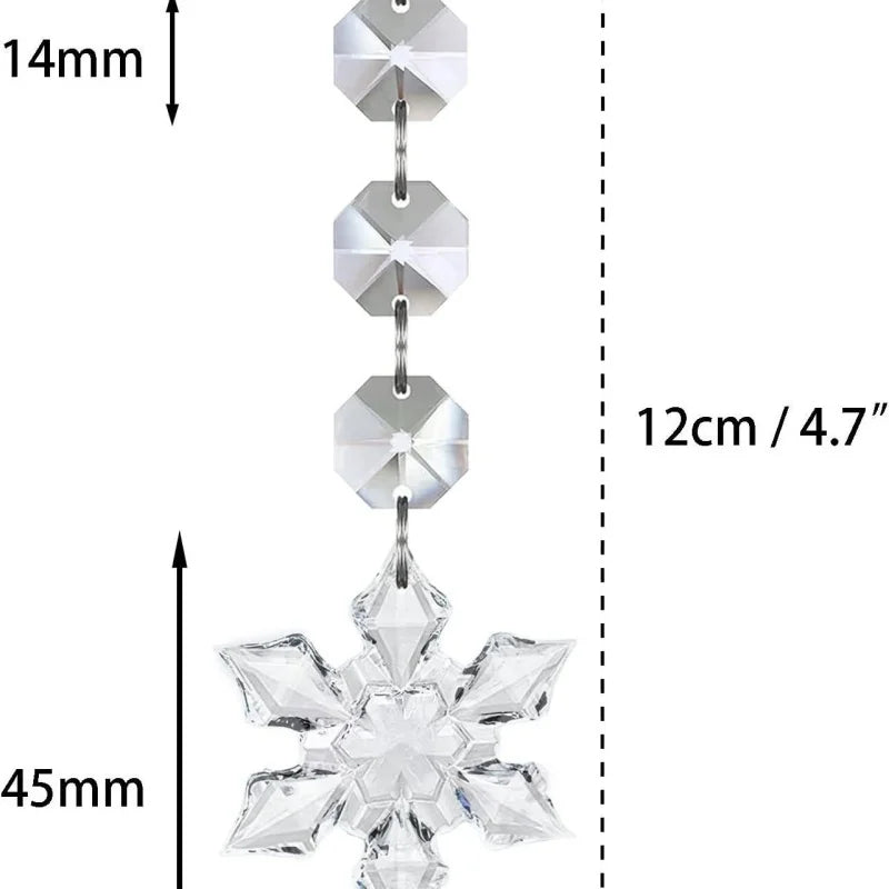Decorações para árvore de natal, 30 peças, pingentes de cristal acrílico transparente para natal, ano novo, decoração de casamento, acessórios diy