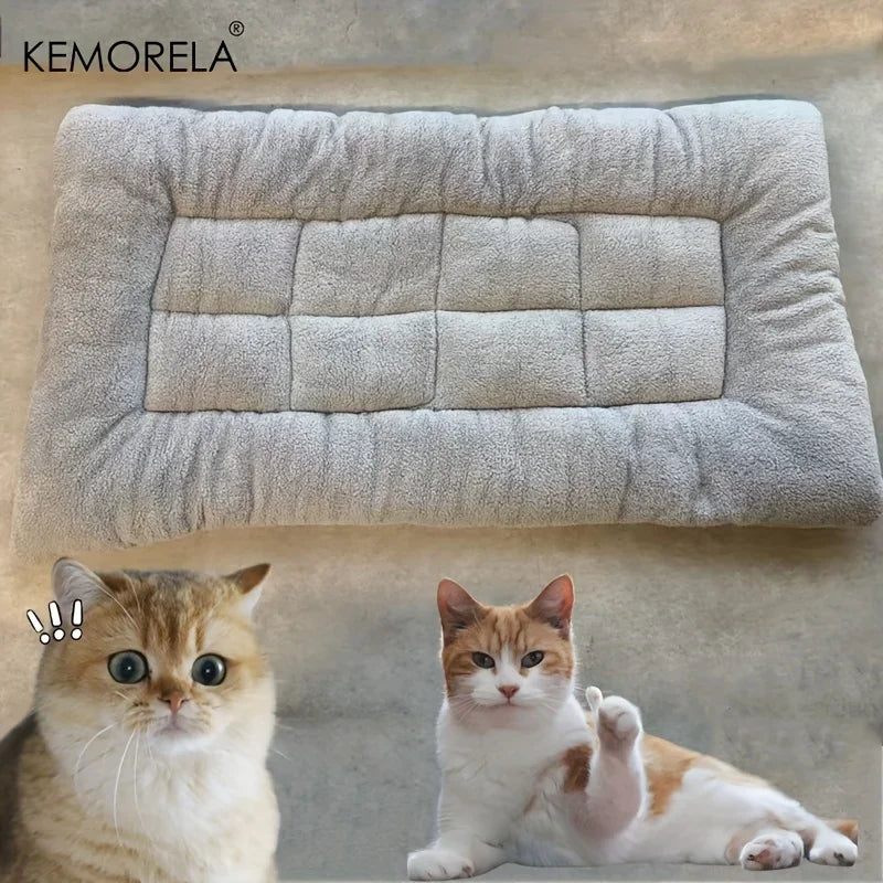 Grande cama de pelúcia para cães, sofá engrossado, super macio, poliéster, tapete para animais de estimação, caixa para cães pequenos, médios e grandes