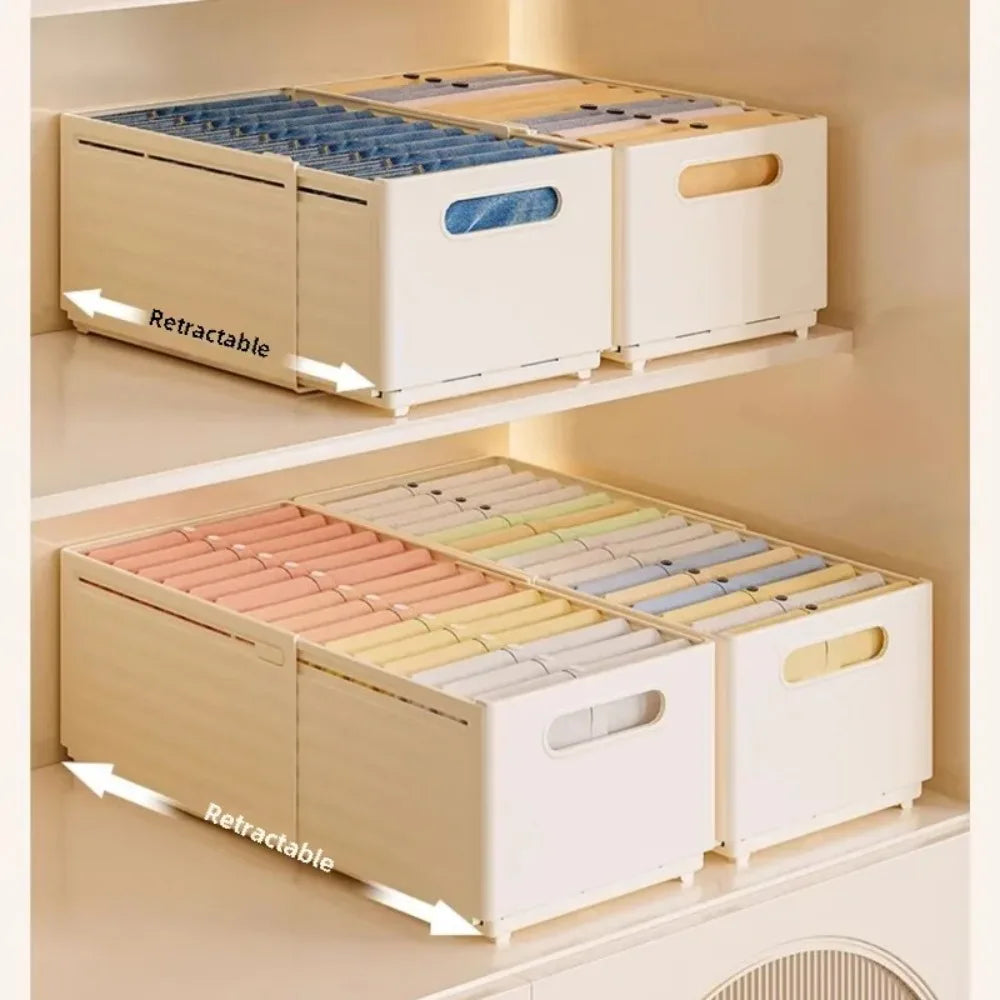 Organizador de Roupas Ajustável em 3 Peças, Organizador de Closet Empilhável, Organizadores de Roupas em Camadas e Classificados