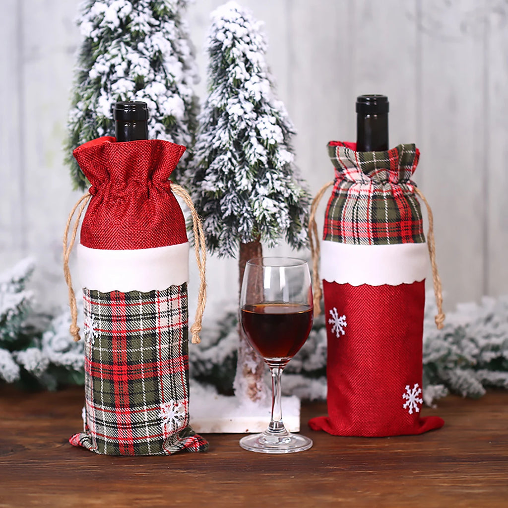 Natal garrafa de vinho capa feliz natal decorações para casa 2025 navidad noel natal ornamentos presente de natal feliz ano novo 2026