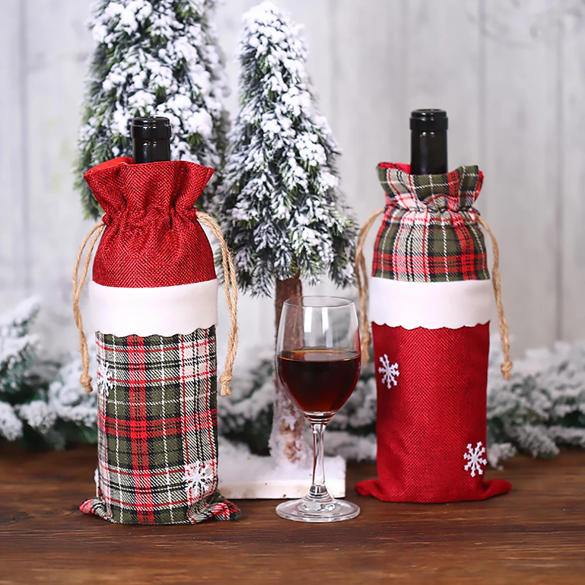 Natal garrafa de vinho capa feliz natal decorações para casa 2025 navidad noel natal ornamentos presente de natal feliz ano novo 2026