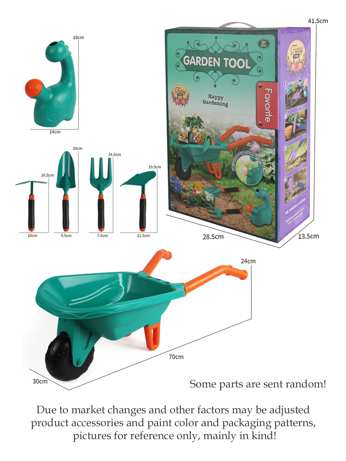 Conjunto de Ferramentas de Jardinagem para Crianças, Carrinho de Praia com Acessórios, Luvas e Ferramentas para Plantar Flores, Presentes para Meninos e Meninas