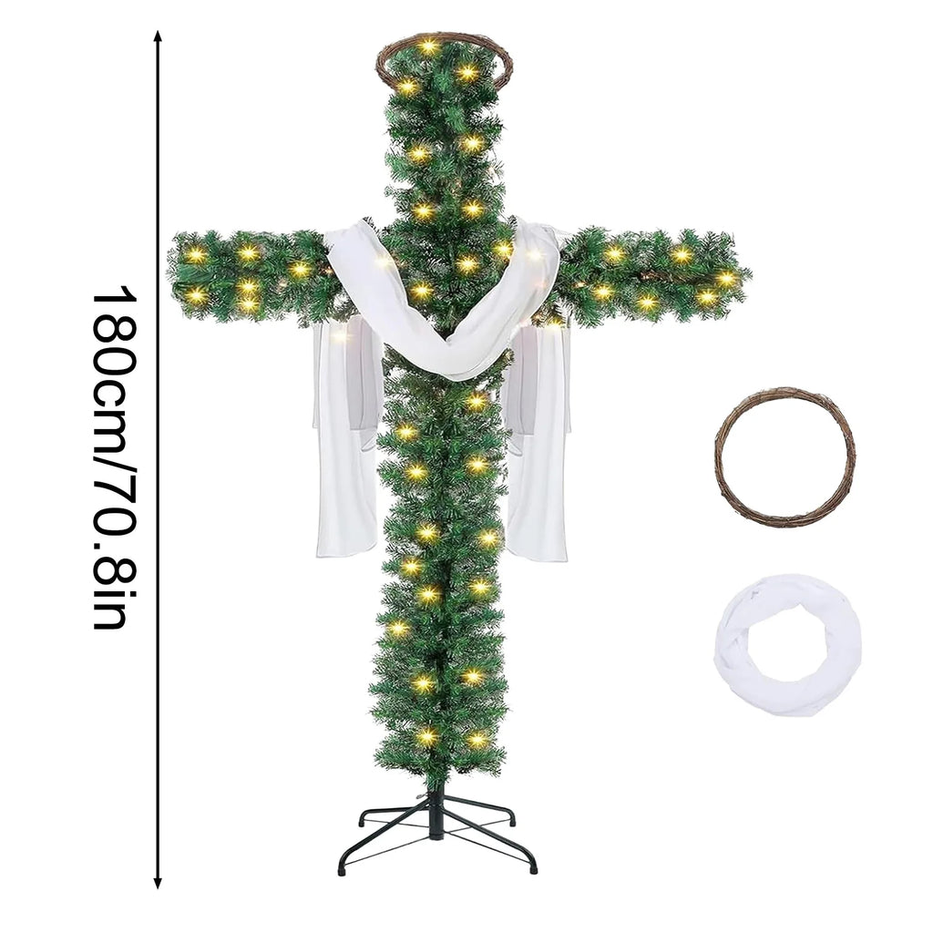Decoração de interiores de Natal, árvore de Natal, cruz, árvore de Páscoa