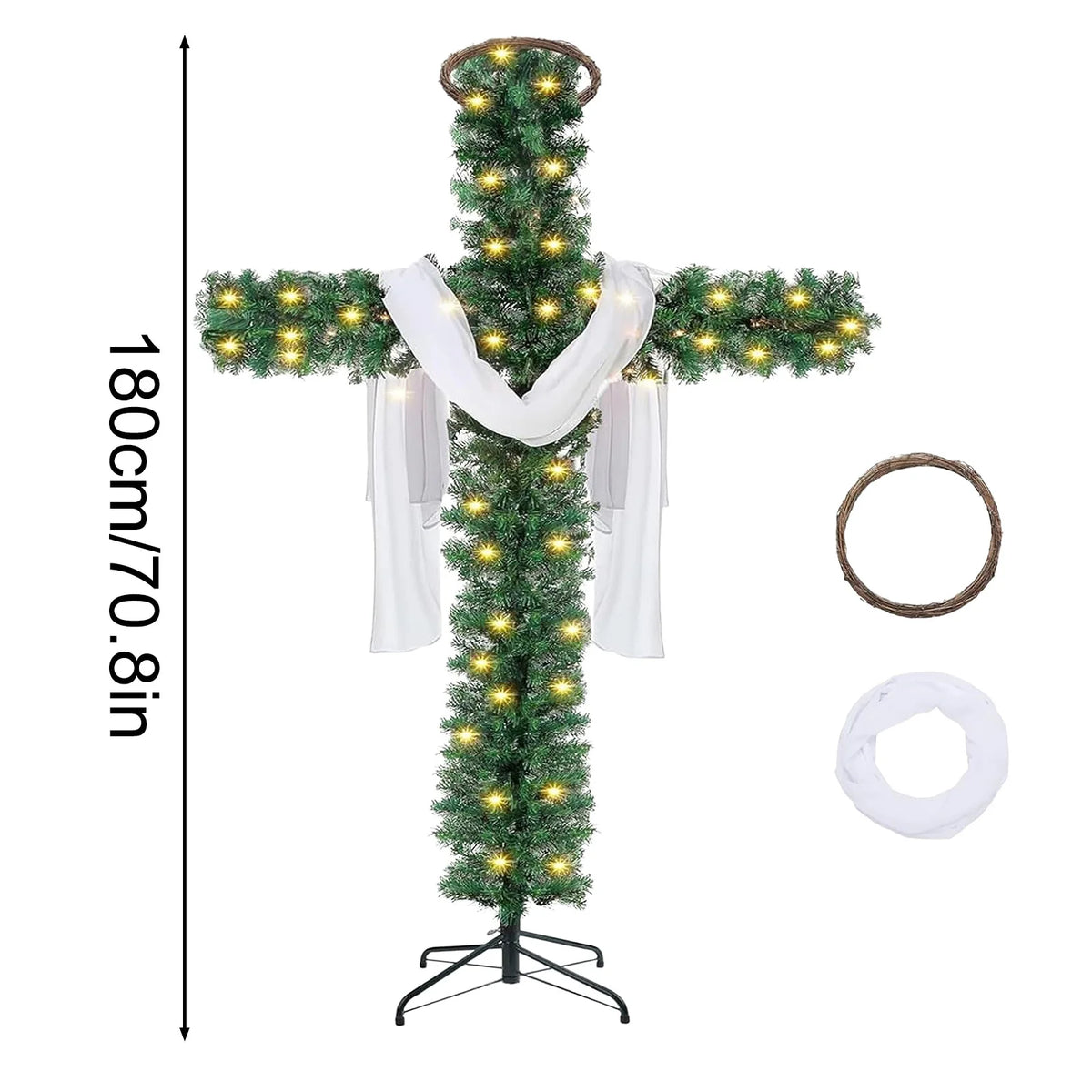 Decoração de interiores de Natal, árvore de Natal, cruz, árvore de Páscoa
