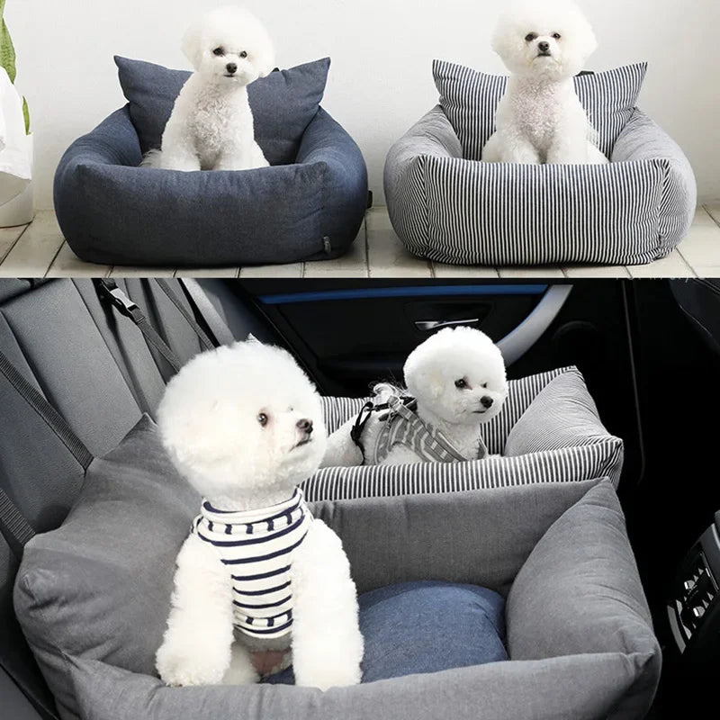 Assentos de carro para cães de viagem, céu estrelado azul, para cães pequenos e médios, capa de cama para transportar animais de estimação, produtos confortáveis e quentes para animais de estimação