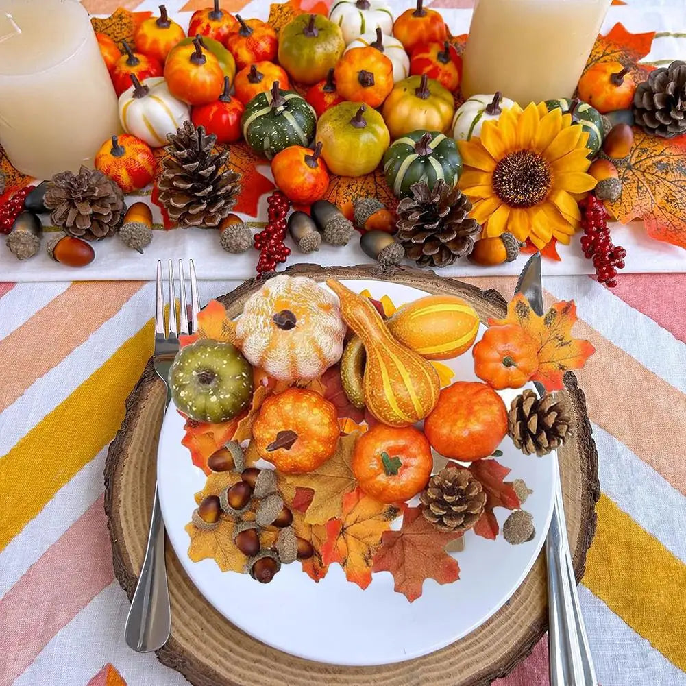 Decoração de Outono para Casa, Decoração Reutilizável para Feriados, Folhas de Outono, Acentos Decorativos para Ação de Graças e Halloween