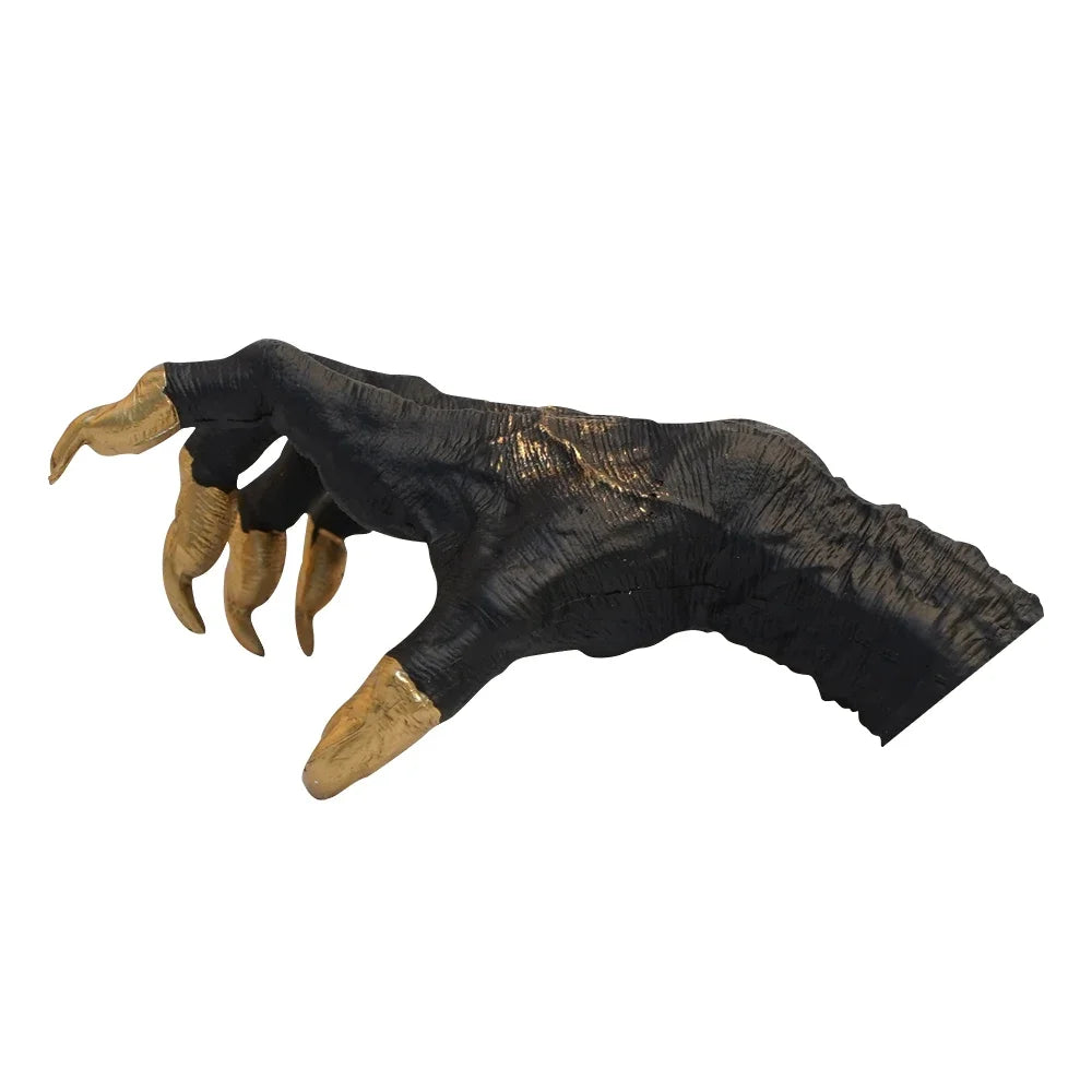 Halloween decorativo gótico bruxa mão estátua diabo mão criativa resina decorativa cabide arte da parede escultura decoração de casa